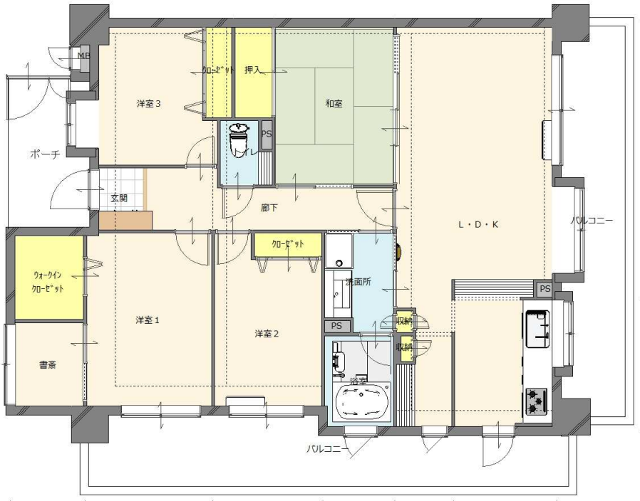 リノベーション前後の間取りを比較