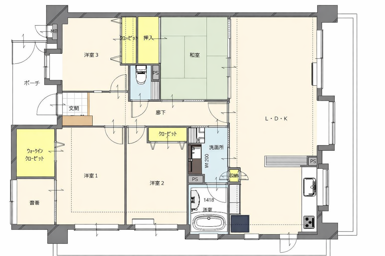 リノベーション前後の間取りを比較