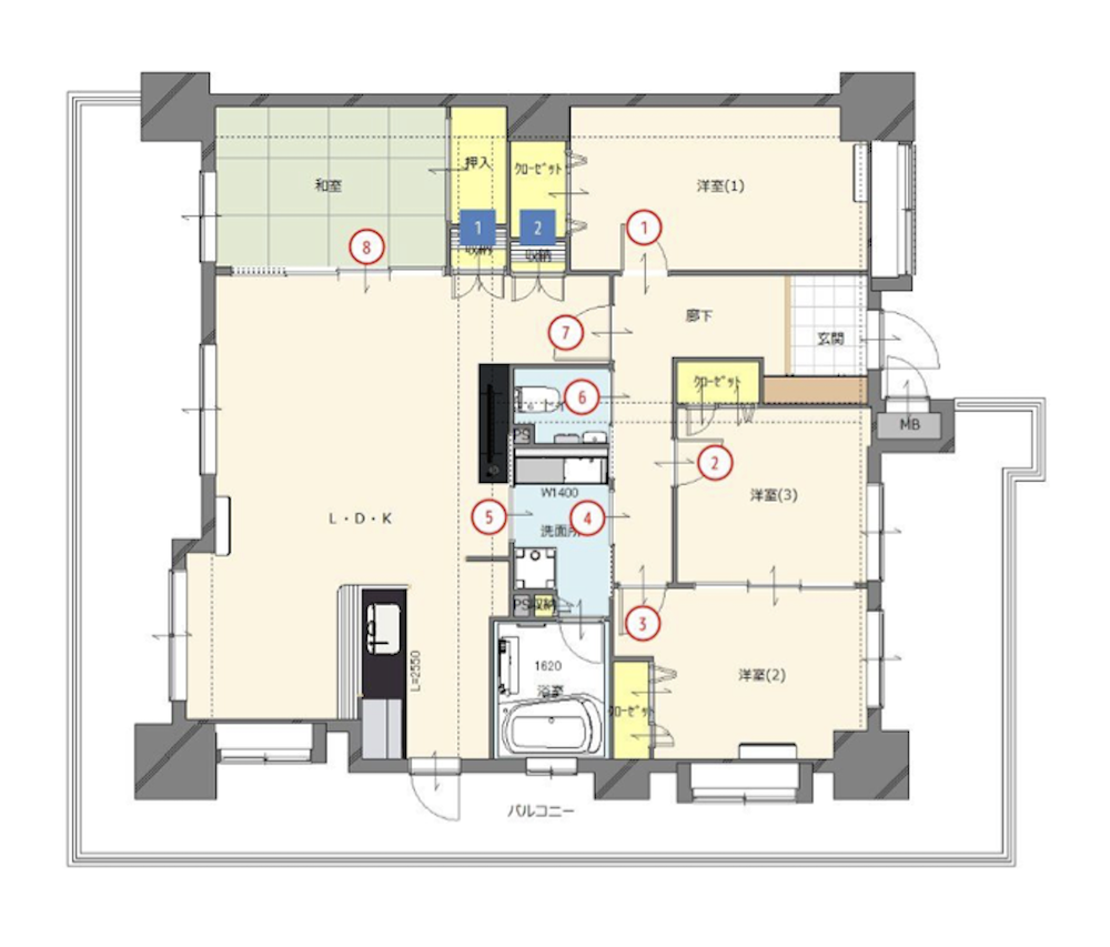 建具を見直した見取り図