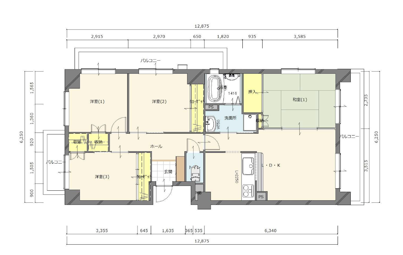 リノベーション前後の間取りを比較