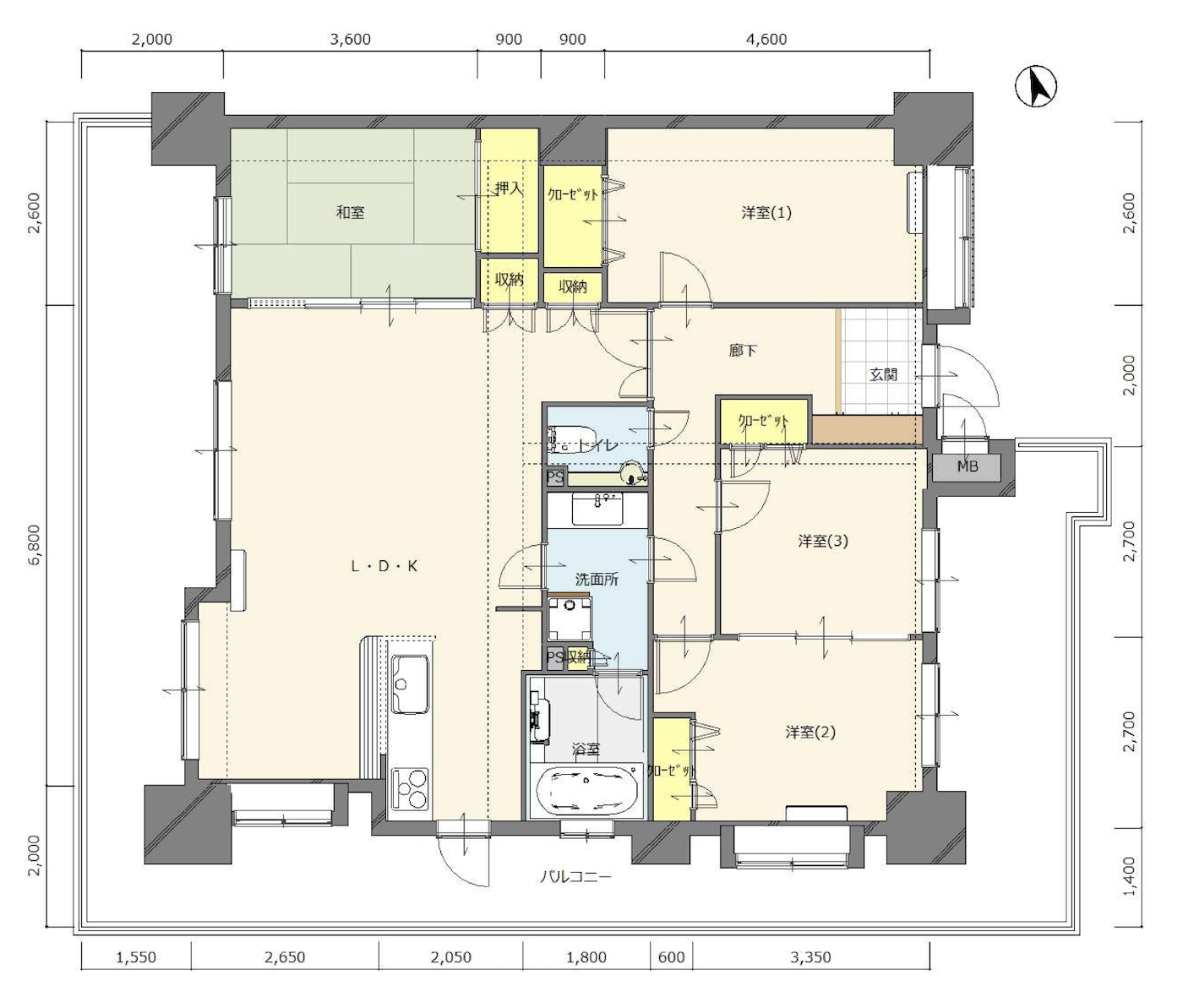 リノベーション前後の間取りを比較