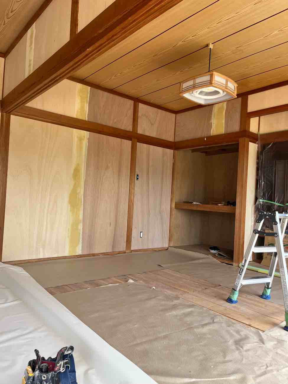 施工中の和室
